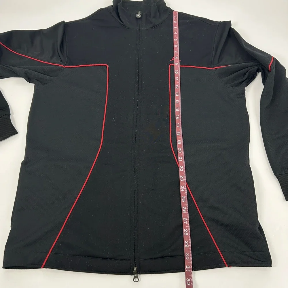 Jordan‎ Track Jacket Men Large Black Red Piping Jumpman Full Zip Mock Neck